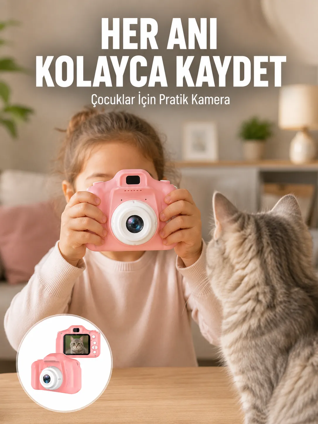 HD Video Kayıt Özellikli Mini Dijital Kamera Fotoğraf Çekimli USB Şarjlı
