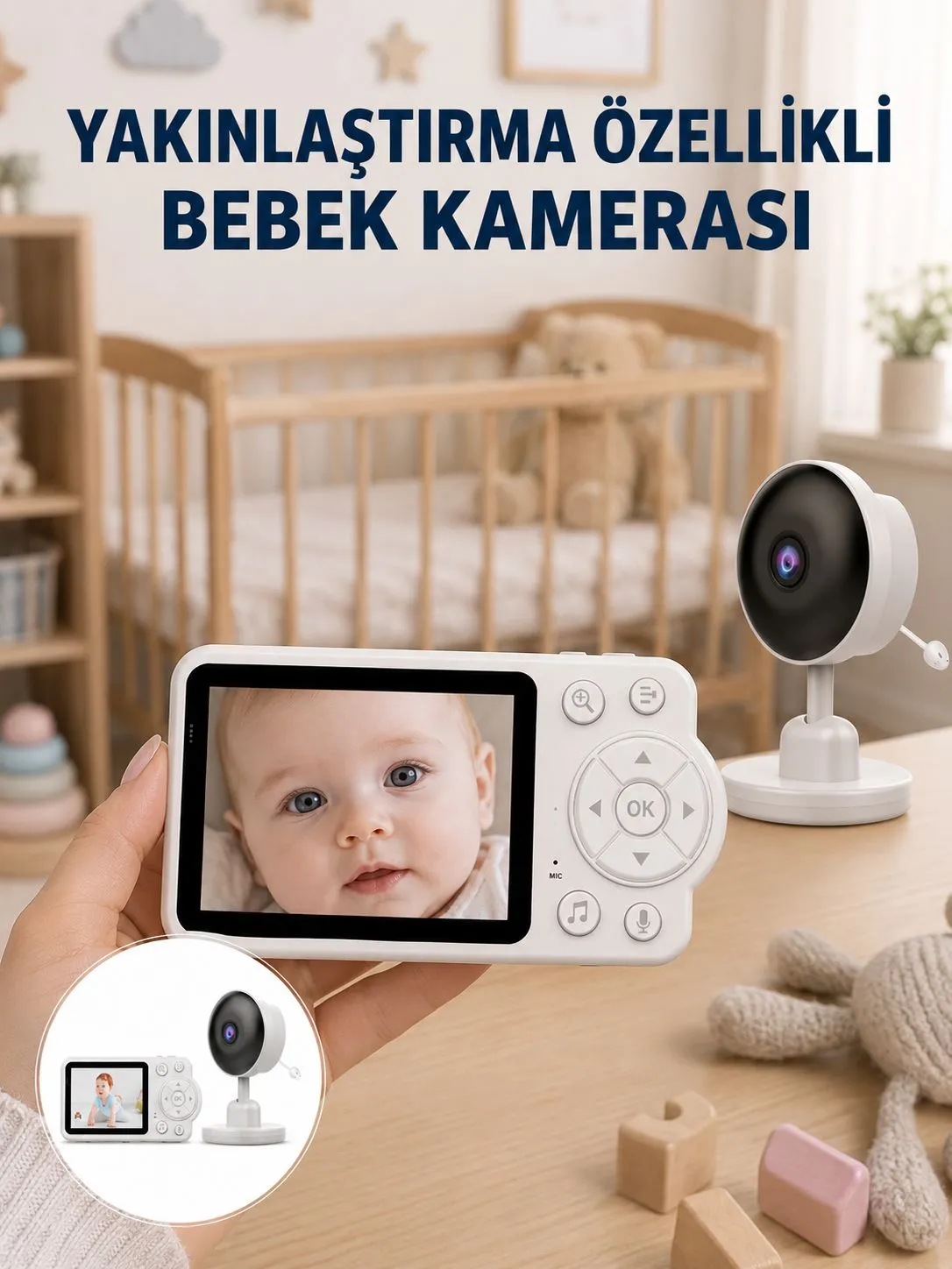 Bebek Monitörü Cry Detection ve HD Gece Görüş Destekli