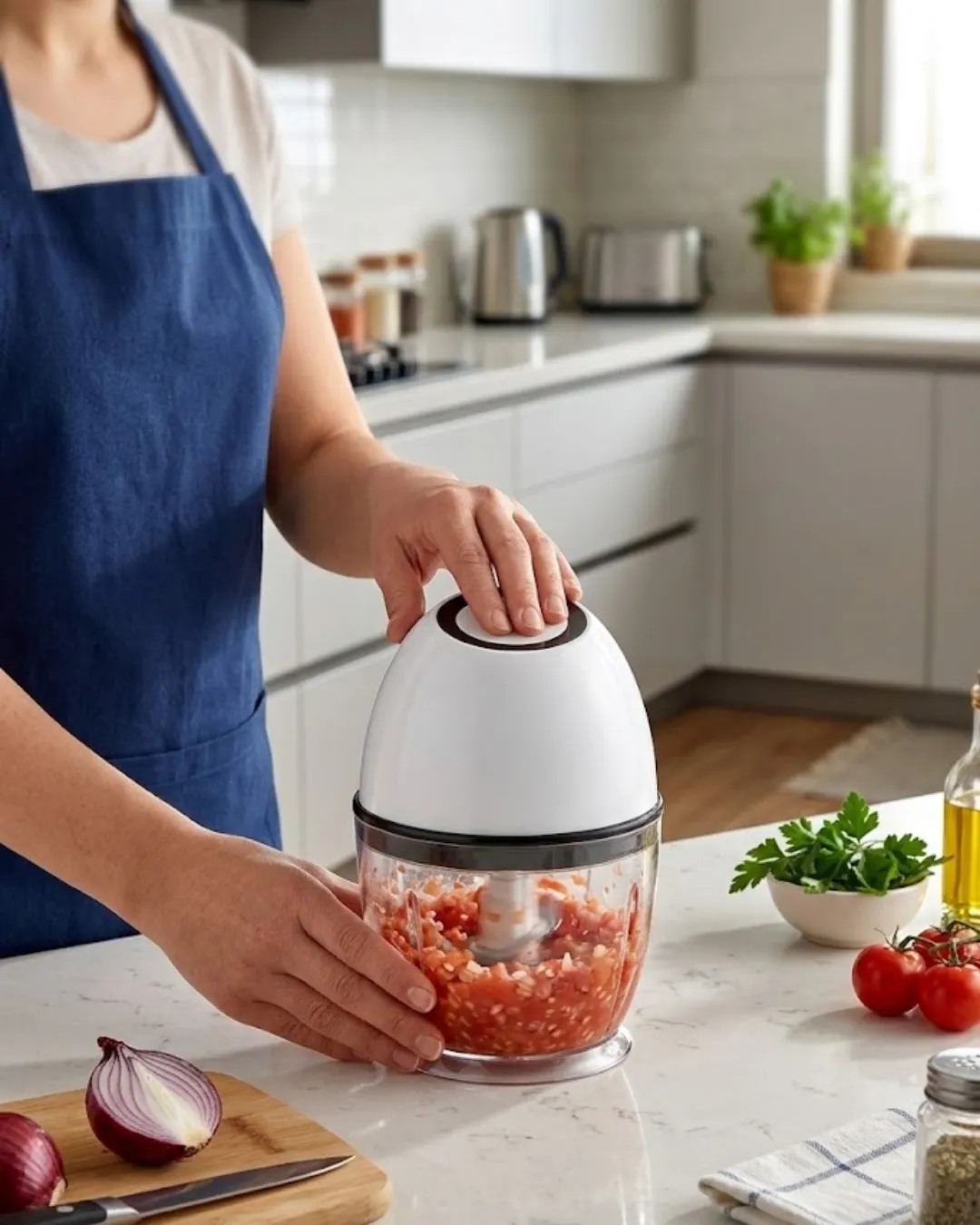 Şarjlı Mutfak Doğrayıcı 450 ML Sebze ve Sarımsak Doğrayıcı