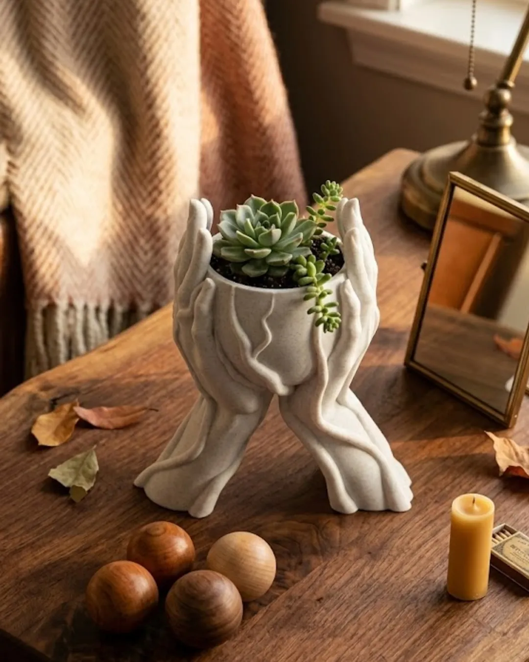 Minimalist El Tasarımlı Dekoratif 3D Saksı Vazo Modern Masa Dekoru