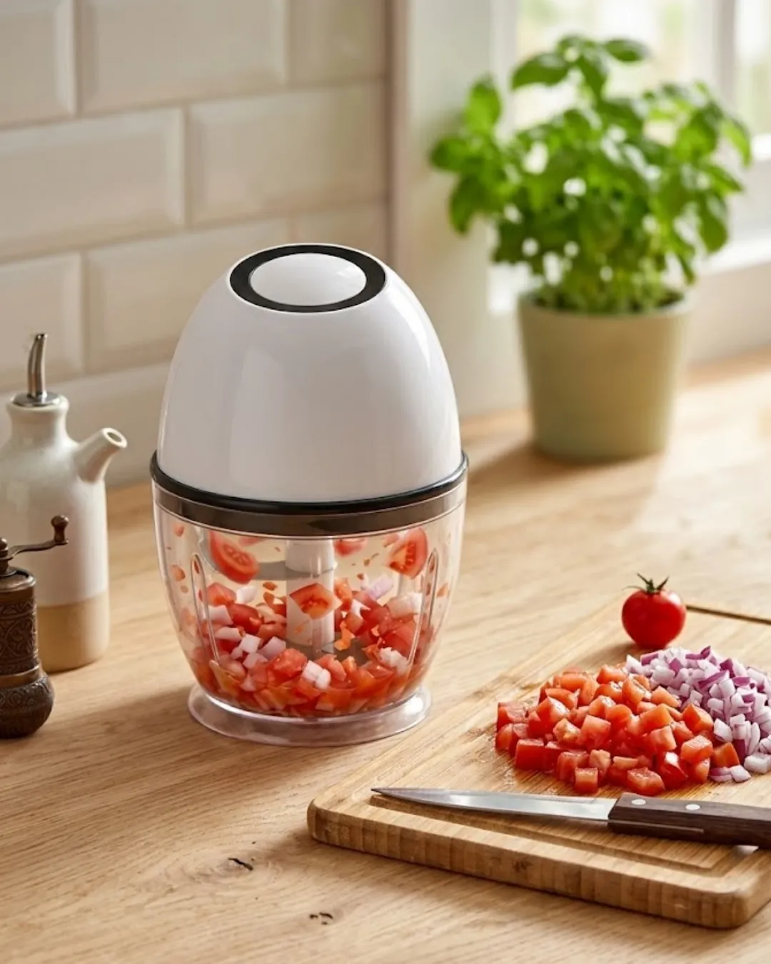 Mini Elektrikli Doğrayıcı 450 ML Şarjlı Sebze Doğrama Makinesi