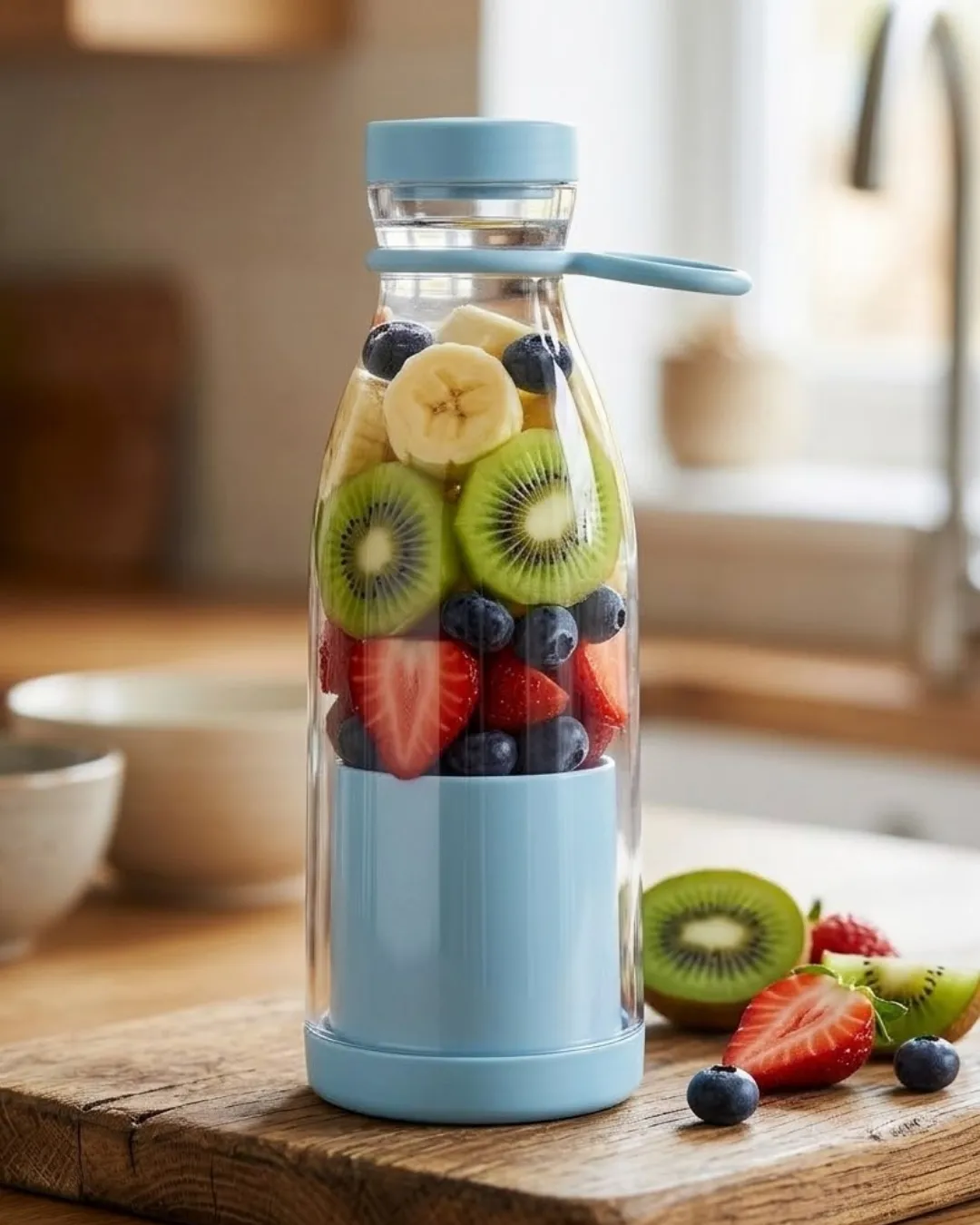 Kablosuz Taşınabilir Blender 380 ml Smoothie Milkshake Meyve Karıştırıcı