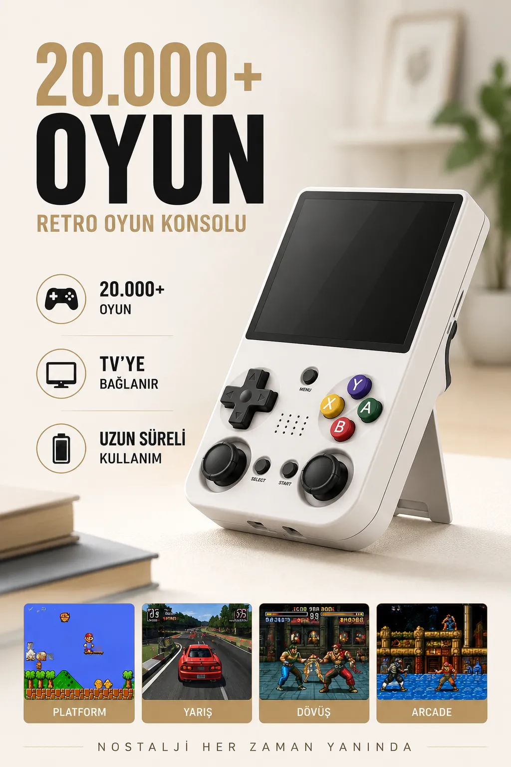 Yeni Nesil Taşınabilir Oyun Konsolu 20 Bin Oyunlu Oyun Cihazı