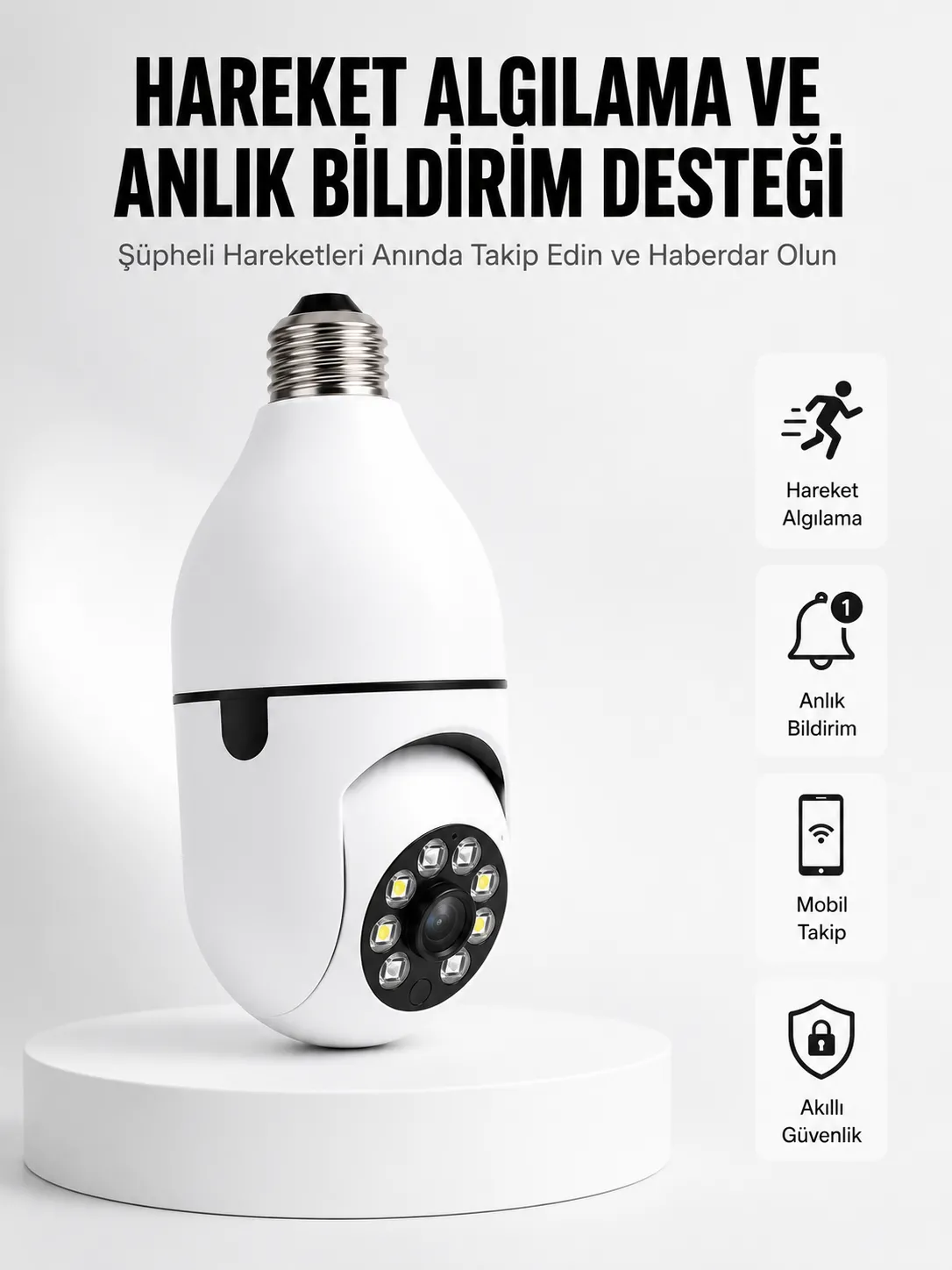 Hareket Algılamalı Kablosuz Akıllı Ev Güvenlik Kamerası Yeni Nesil