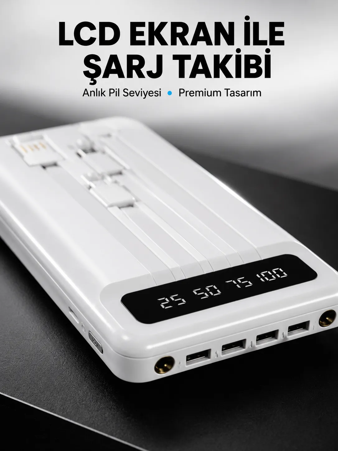 20.000mAh Taşınabilir Powerbank PD Teknolojili Çift USB Çıkışlı Yeni Nesil