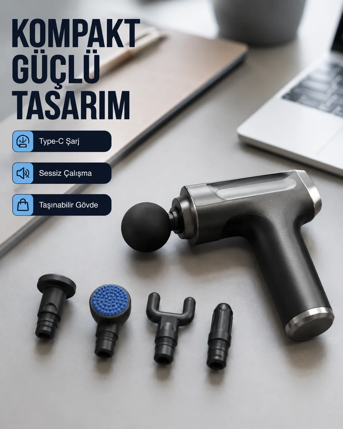 Kas Yorgunluğu Giderici Vücut Masaj Tabancası Yeni Nesil