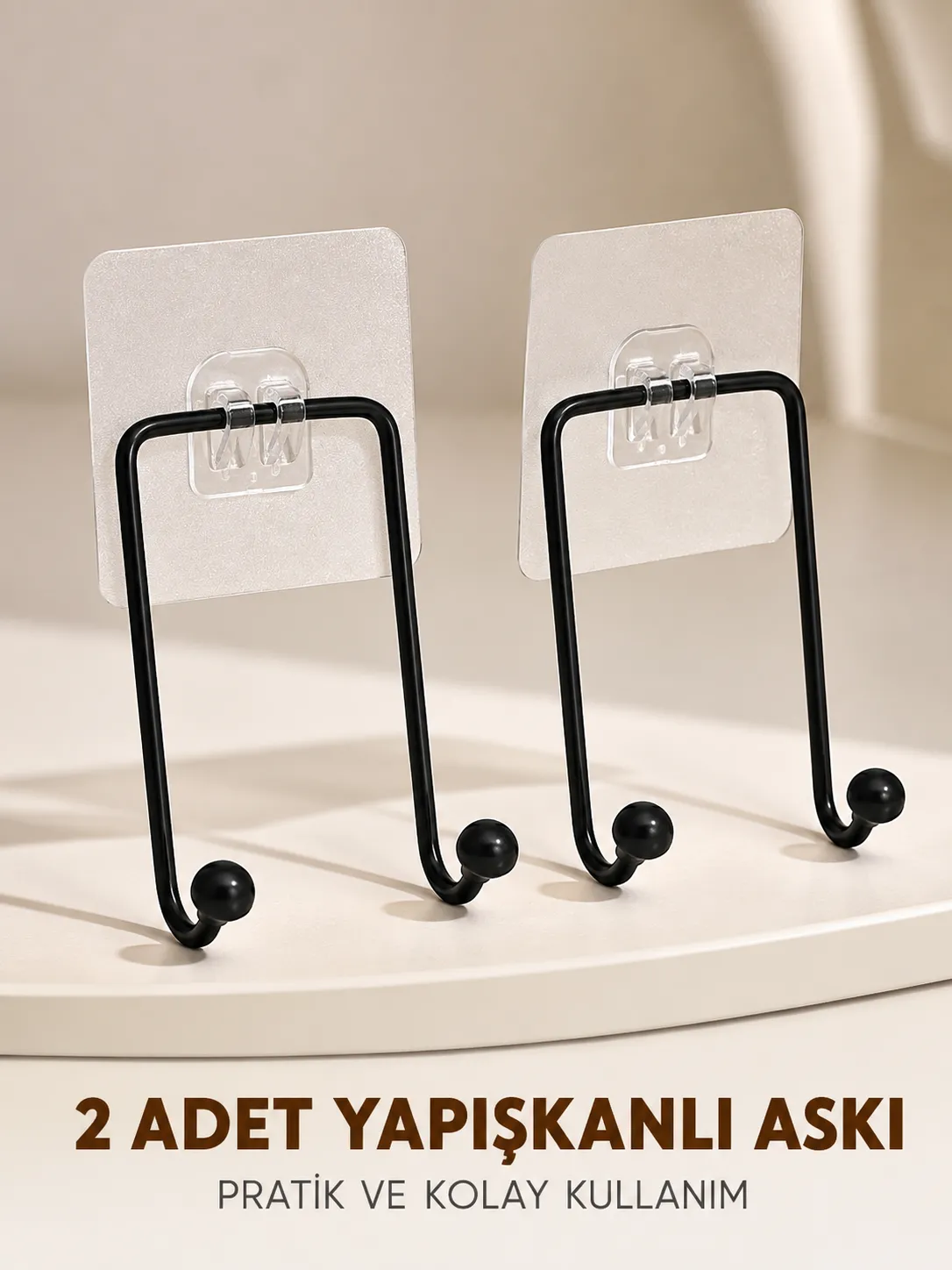 İkili Duvar Tipi Yapışkanlı Askılık Pratik Ev Düzenleme Askısı
