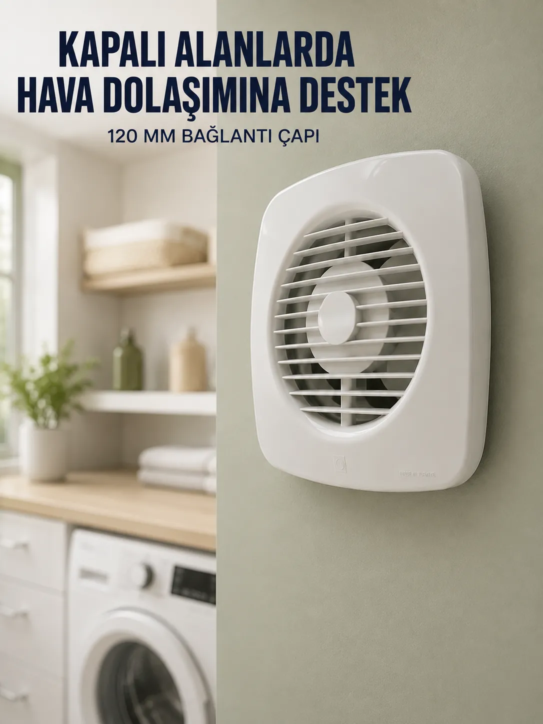 Banyo WC Mutfak Aspiratörü 16 W 120 mm Havalandırma ve Hava Tahliye Fanı
