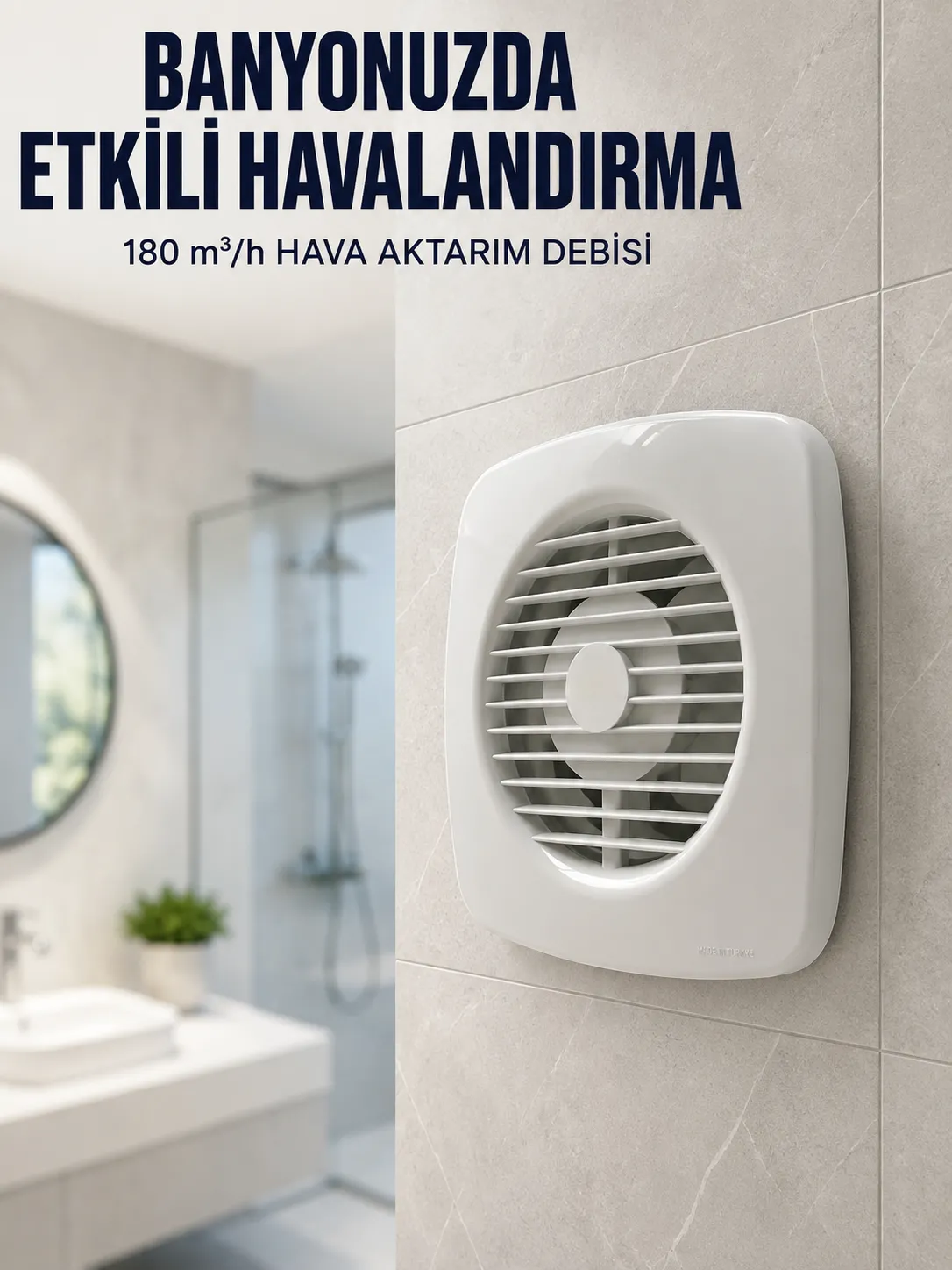 Ev Tipi Dekoratif Aspiratör 16 W 180 m³/h Banyo Mutfak WC Havalandırma Çözümü