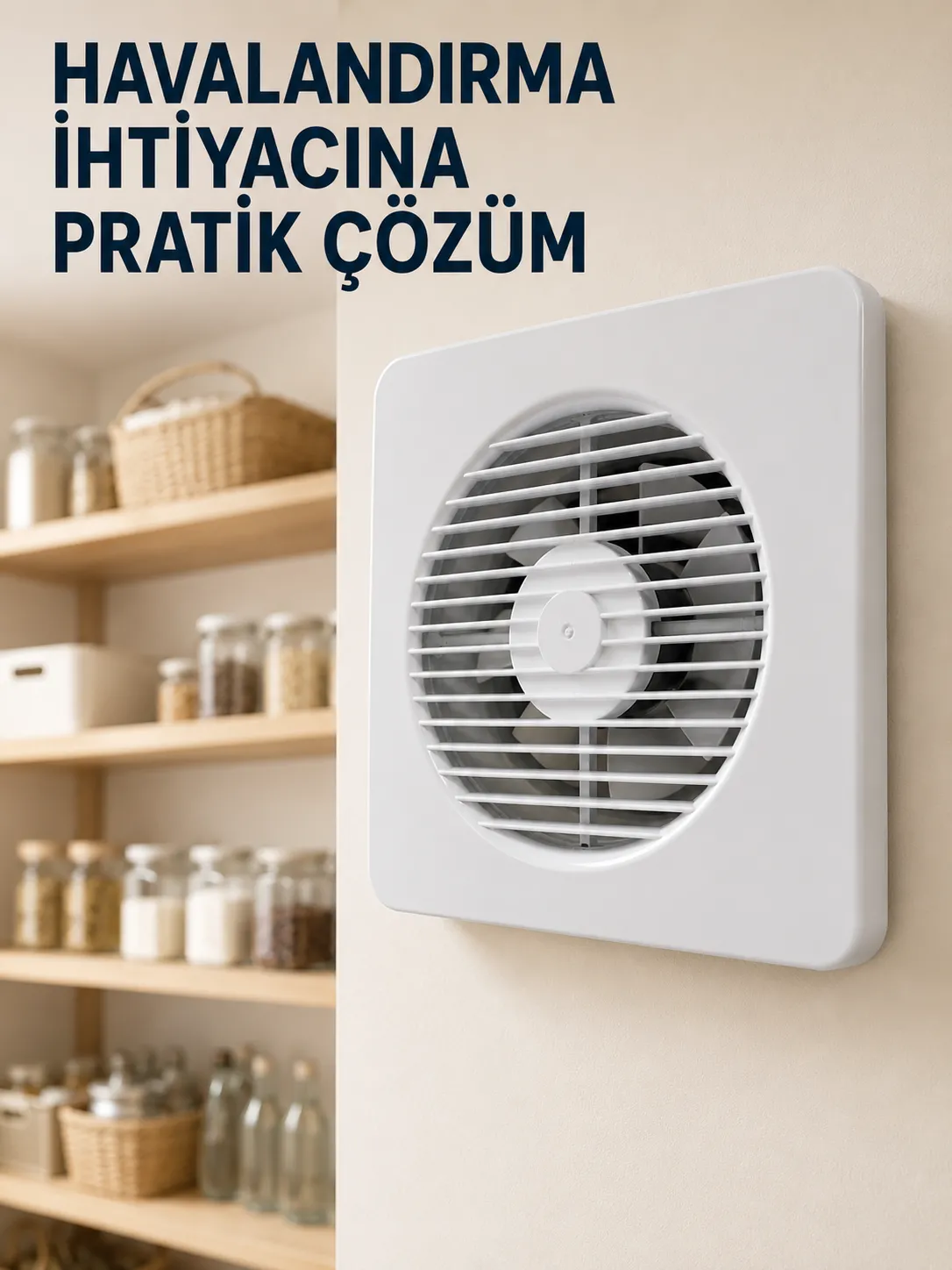 150 mm Dekoratif Aspiratör 20,8 x 20,8 cm 20 W 320 m³/h Duvar ve Tavan Tipi Havalandırma Fanı