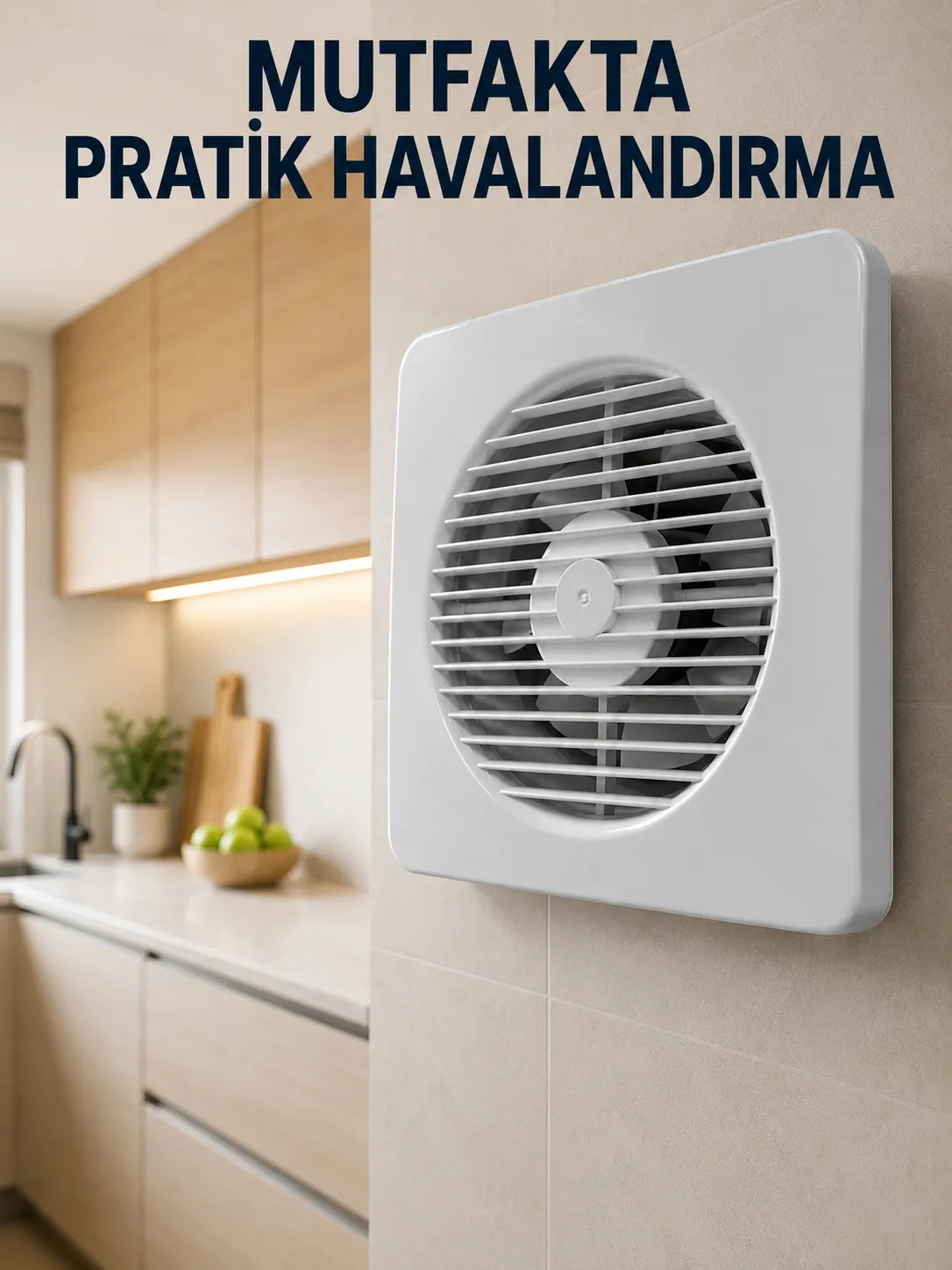 150 mm Duvar ve Tavan Tipi Aspiratör 20,8 x 20,8 cm 320 m³/h Hava Aktarım Kapasiteli