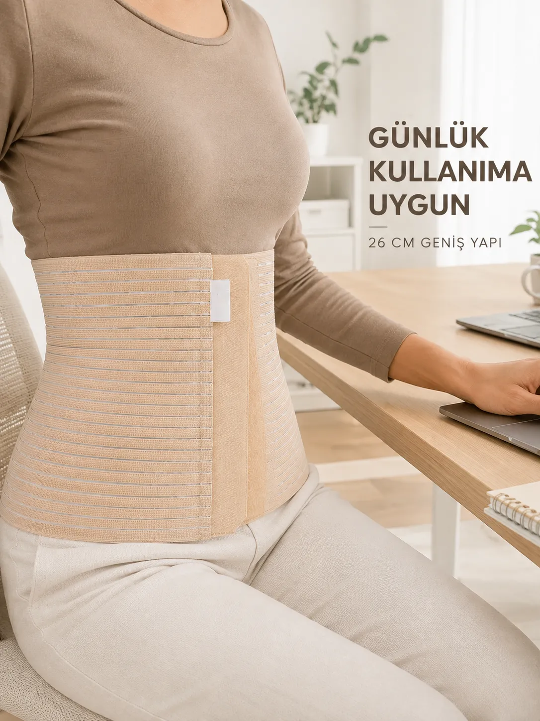 26 cm Karın Korsesi 4 Kademeli Ayarlanabilir Abdominal Bel Destek Korsesi
