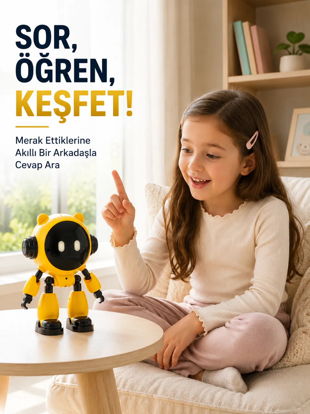 Yapay Zeka Robotu Çocuklar İçin 40 Dil Destekli Konuşan Eğitici Akıllı Robot