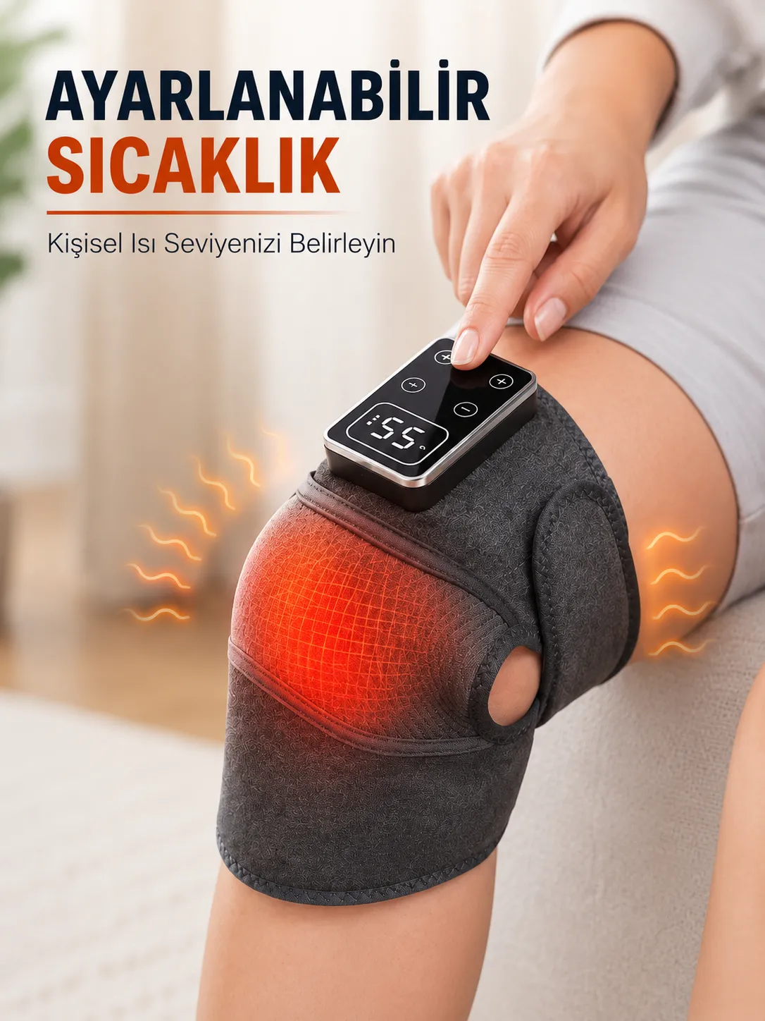 Çok Amaçlı Diz Dirsek Omuz Masaj Aleti Isıtmalı Titreşimli Şarjlı Masaj Cihazı
