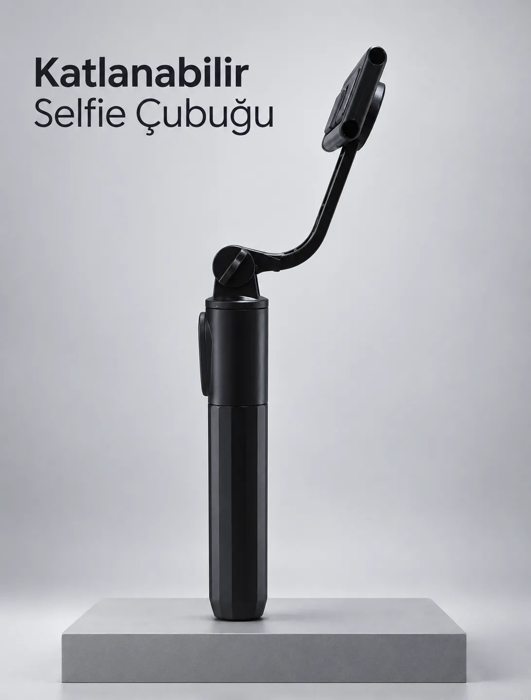 Uzaktan Fotoğraf Çekimi İçin Döndürülebilir Telefon Tutuculu Selfie Çubuğu
