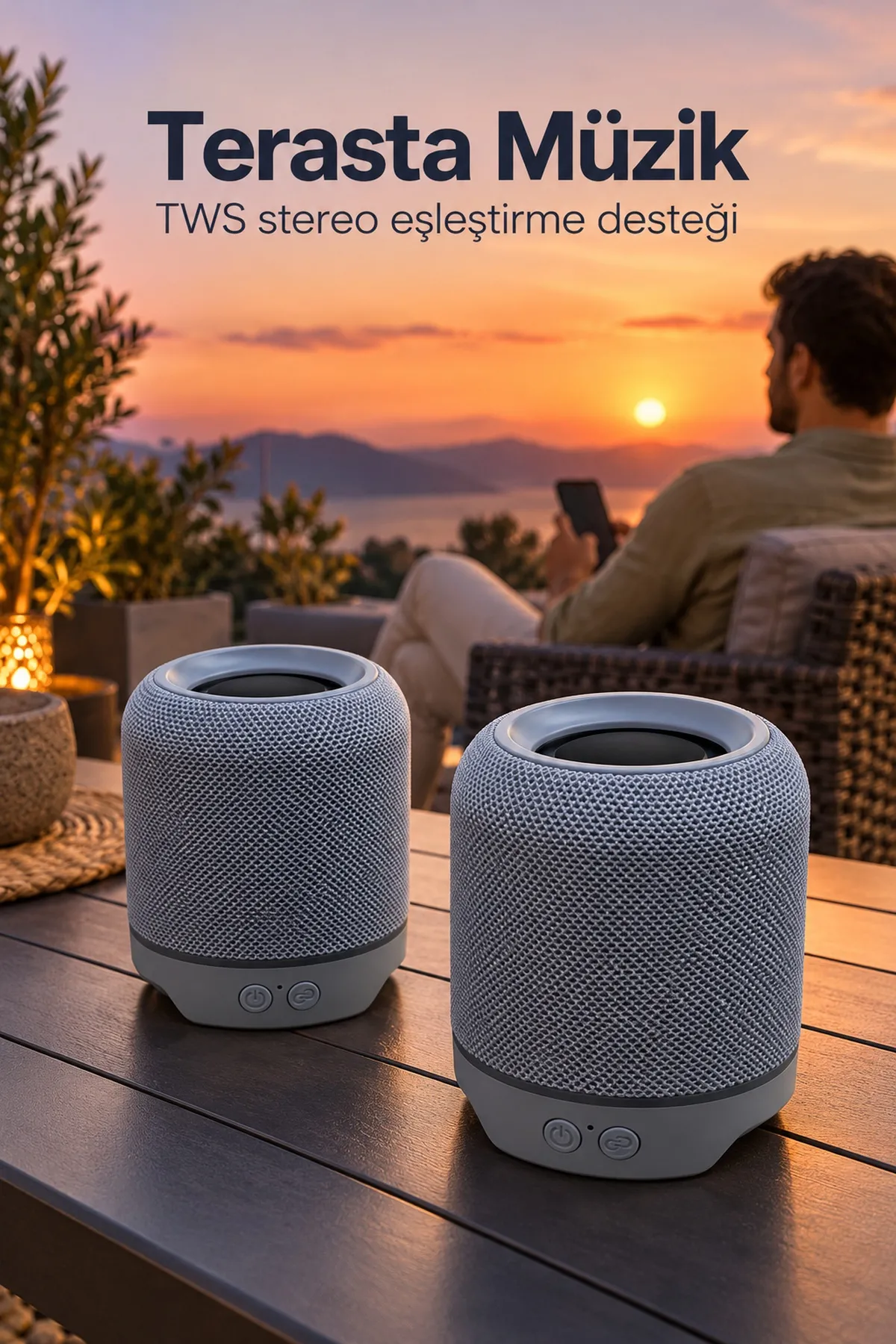 TWS Stereo Hoparlör Ayrılabilen İki Parçalı Tasarım