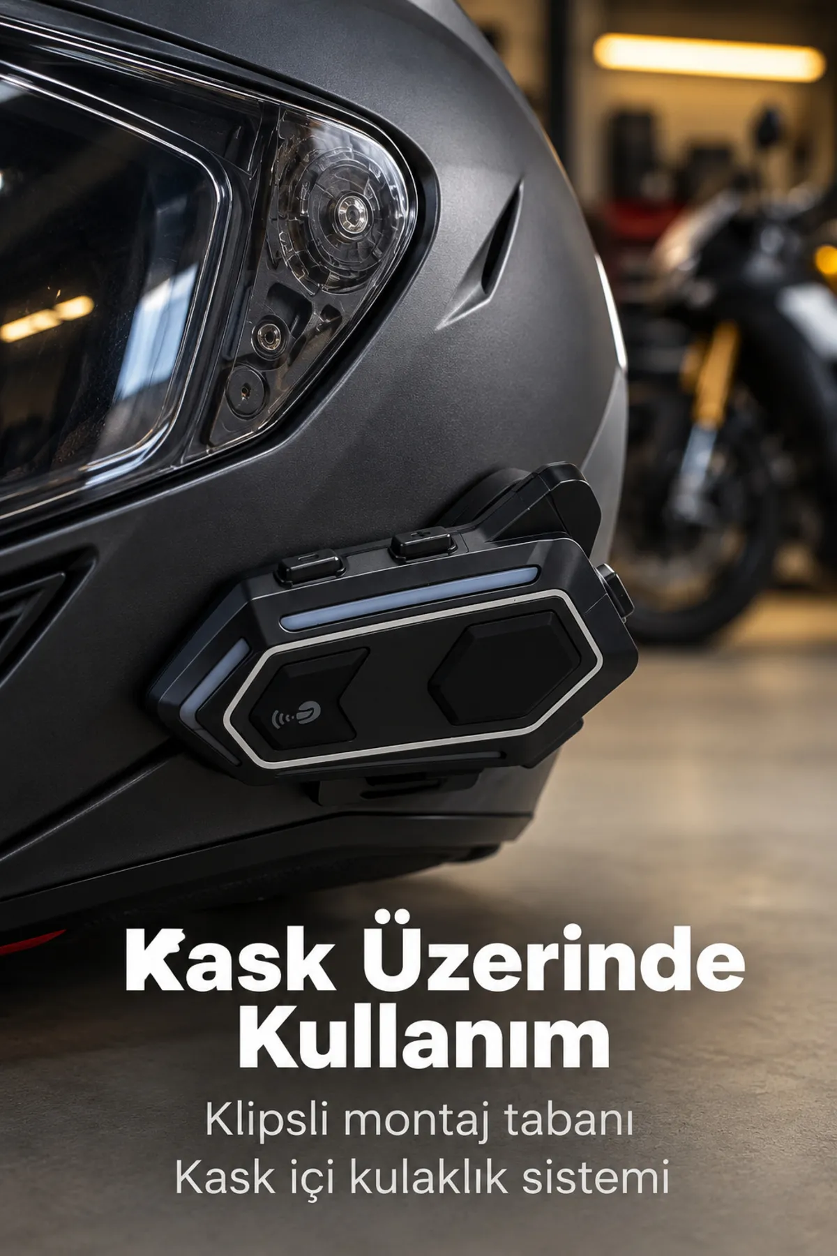 Müzik ve Arama Kontrollü Bluetooth Kask Kulaklığı