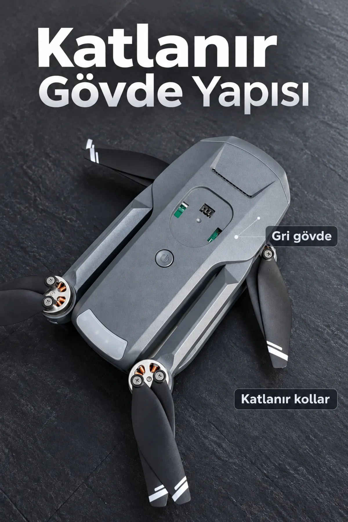 Katlanabilir Kameralı Drone ve Ekranlı Uzaktan Kumanda Seti