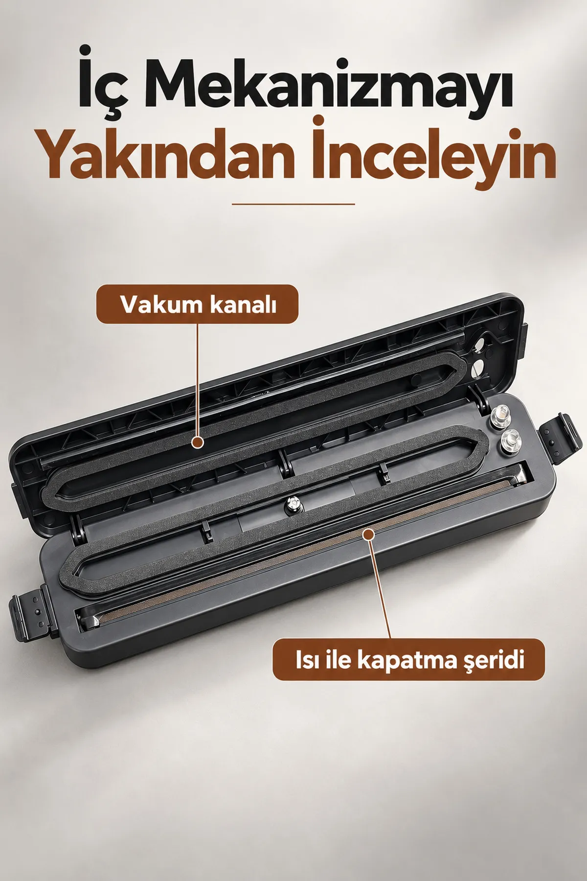 Poşet Ağzı Kapatma ve Vakumlama Makinesi Siyah