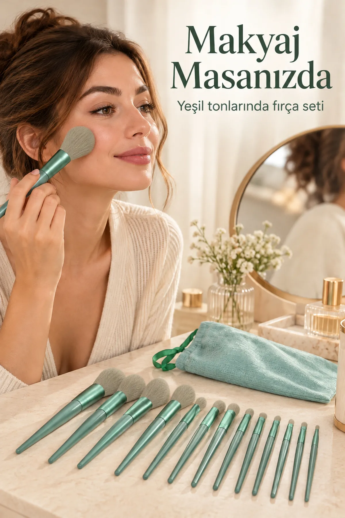 Profesyonel Kullanıma Uygun 13 Parça Makyaj Fırçası Takımı Fiber Kıllı