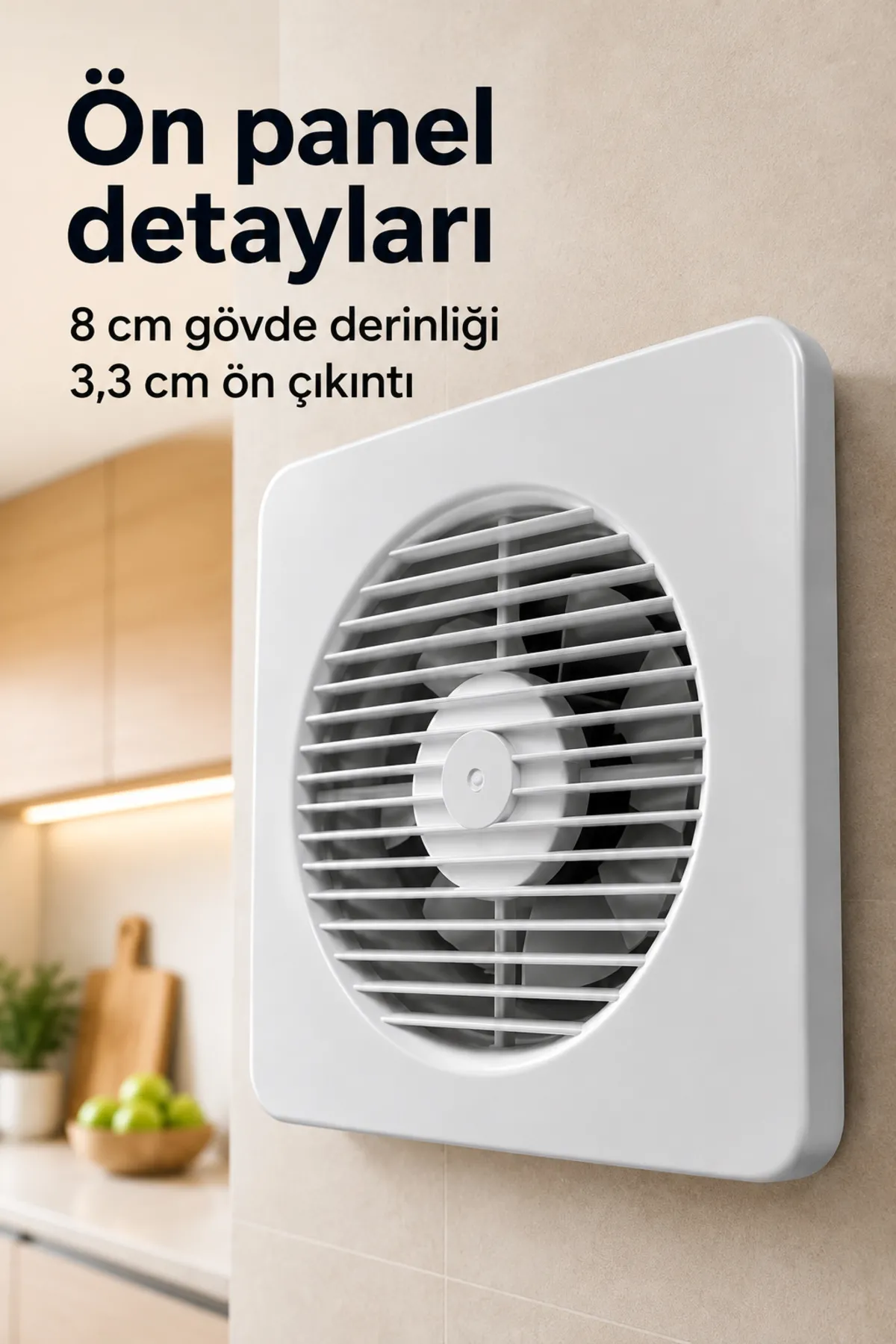 150 mm Bağlantılı Dekoratif Duvar Havalandırma Aspiratörü