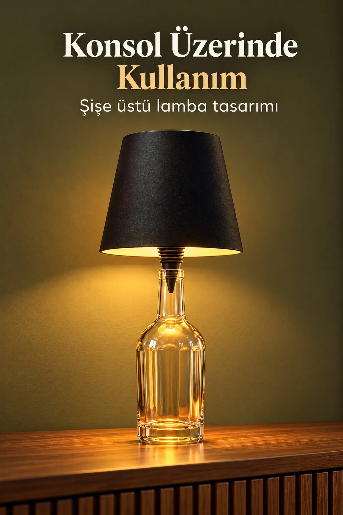 Şişe Üstü Abajur Type C Girişli Dekoratif Masa Lambası