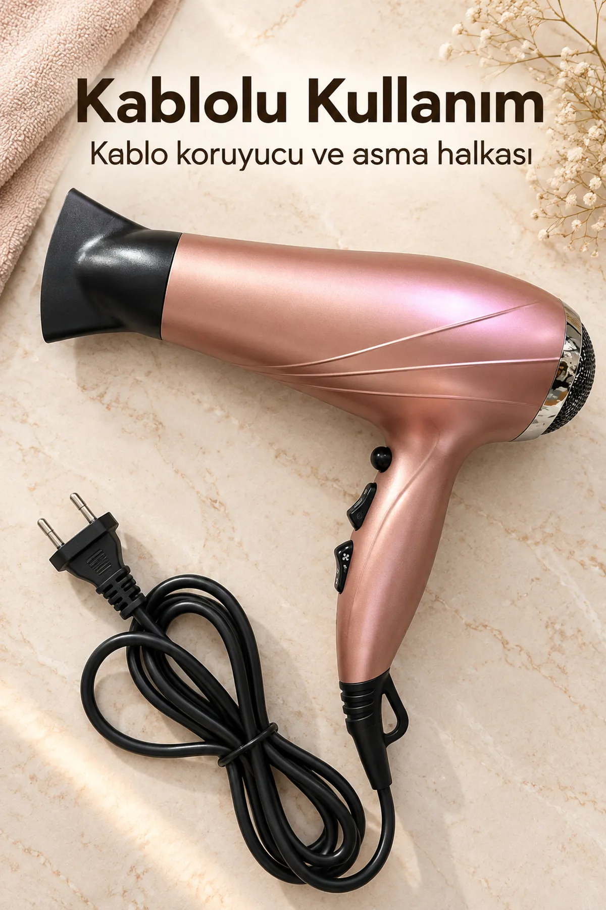 Asma Halkalı Kablolu Saç Kurutma Makinesi