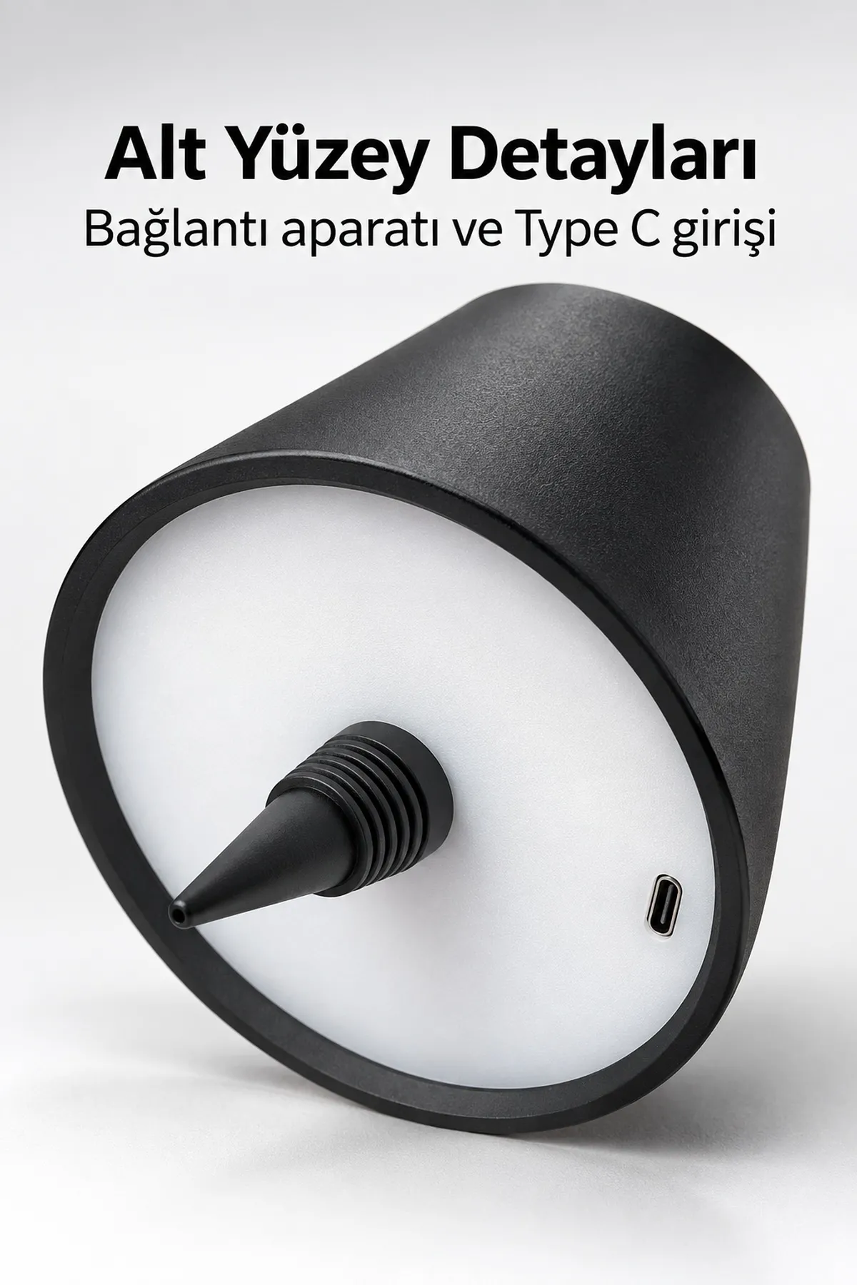 Konik Başlıklı Şişe Lambası Çıkarılabilir Bağlantı Aparatlı