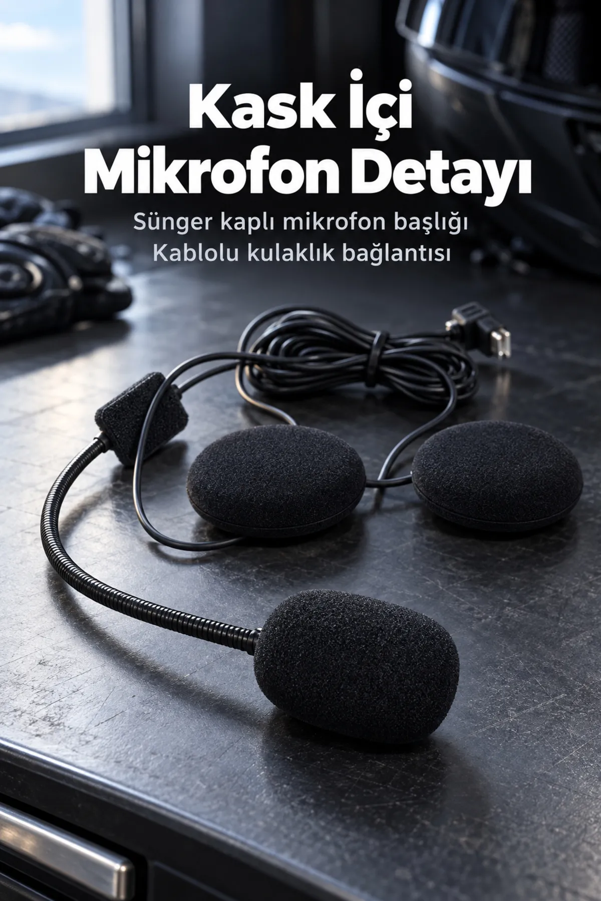 RGB Işıklı Çift Hoparlörlü Bluetooth Kask Kulaklığı