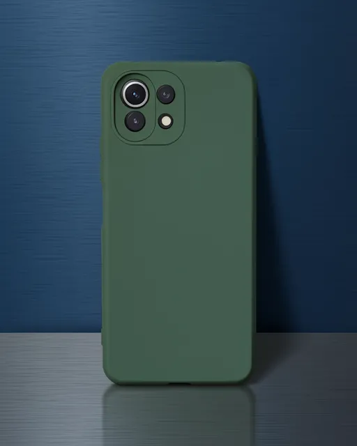 Xiaomi Mi 11 Lite Kılıf Nano İçi Kadife Silikon - Koyu Yeşil