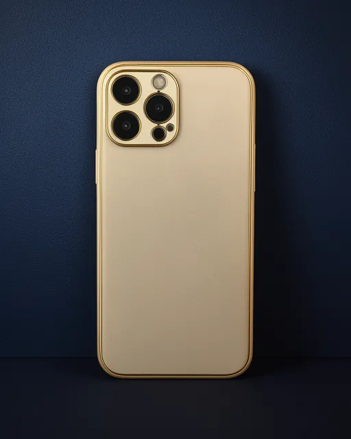Apple İphone 13 Pro Kılıf Coco Deri Silikon Kapak - Gold
