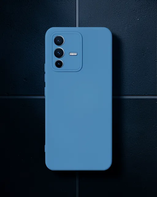 Vivo V23 5g Kılıf Nano İçi Kadife Silikon - Mavi