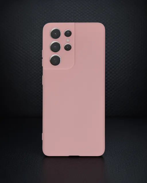 Samsung Galaxy S21 Ultra Kılıf Nano İçi Kadife Silikon - Pudra