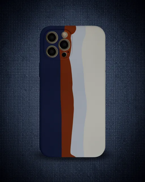 Apple İphone 12 Pro Max Kılıf Ebruli Lansman Silikon - Lacivert-krem