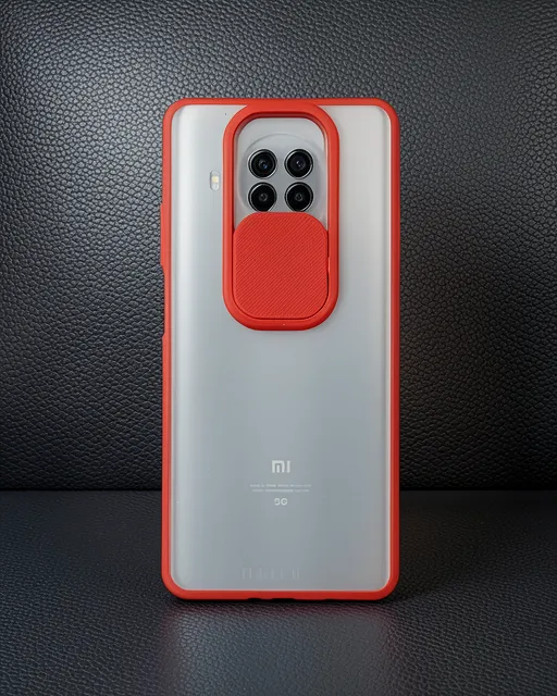 Xiaomi Mi 10T Lite Kılıf Palm Buzlu Kamera Sürgülü Silikon - Kırmızı
