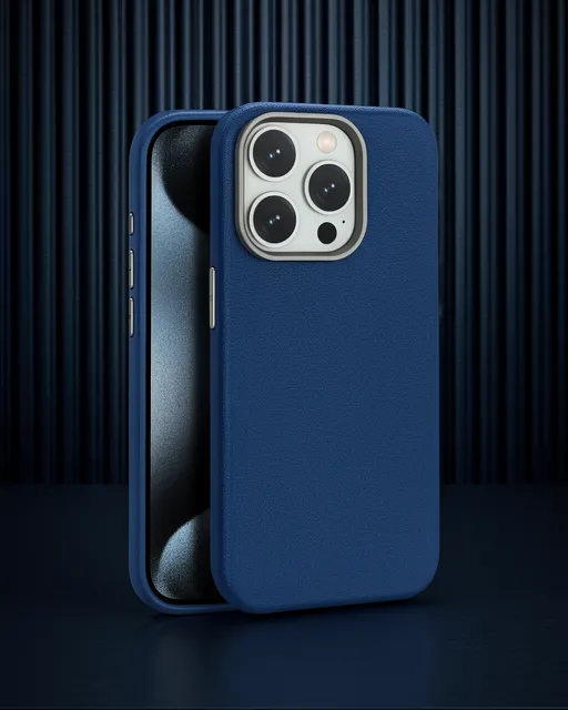Joko Apple İphone 15 Pro Max Kılıf Wonder Deri Magsafe Kapak - Lacivert