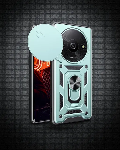 Xiaomi Redmi A3 4G Kılıf - Pars Lens Yüzüklü Silikon - Yeşil