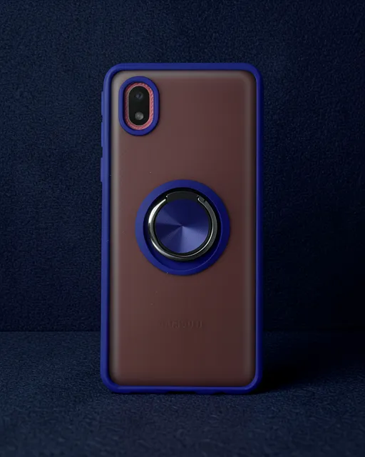 Samsung Galaxy A01 Core Kılıf - Montreal Yüzüklü Silikon Kapak - Lacivert