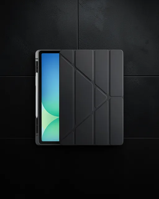 Apple İpad Pro 11 (2024) Kılıf Kalemlikli Hugo Tablet Kılıfı - Siyah